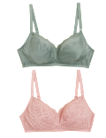 2pk Lace & Mesh Nursing Bras B-H