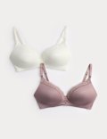 2pk Jasmine Lace Trim Maternity Nursing Bra B-G