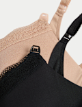 2pk Jasmine Lace Trim Maternity Nursing Bra B-G