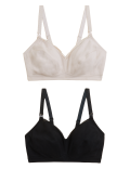 2pk Maternity Cotton Rich Nursing Bras B-G