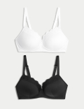 2pk Lace Trim Post Surgery Bras A-E