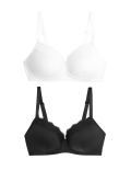 2pk Lace Trim Post Surgery Bras A-E