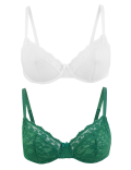 2pk Lace & Mesh Full Cup Bras A-E