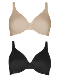2 Pack Non-Padded Underwired Full Cup Bras A-DD