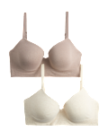 2 Pack Seamfree Wired Demi Cup Bras A-E