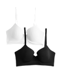 2 Pack Seamfree Wired Demi Cup Bras A-E
