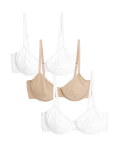 3pk Cotton Wired Full Cup Bras A-E