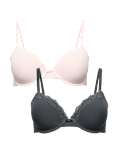 2 Pack Wired Demi Cup Bras (A-E)