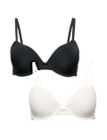 2 Pack Wired Demi Cup Bras (A-E)