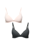 2 Pack Non Wired Plunge Bras (A-E)