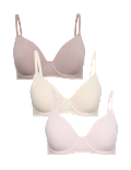 3 Pack Cotton Rich Wired Full Cup Bras (A-E)