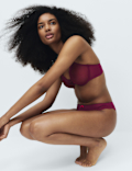 Jasmine Lace Sheer Wired Demi Cup Bra A-E