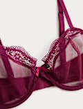 Jasmine Lace Sheer Wired Demi Cup Bra A-E