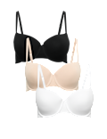 3pk Cotton Rich Wired Balcony Bras A-E