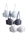 3pk Cotton Rich Wired Balcony Bras A-E