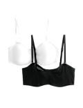 2 Pack Jasmine Lace Wired Strapless Bras (A-E)
