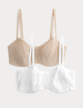 2 Pack Jasmine Lace Wired Strapless Bras (A-E)
