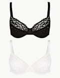 2 Pack Louisa All Over Lace Non-Padded Full Cup Bras B-DD