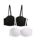2 Pack Wired Strapless Bras (A-E)