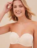 Louisa All Over Lace Wired Bandeau Bra A-E
