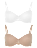 2pk Non-Padded Strapless Bras A-D