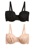 2pk Non-Padded Strapless Bras A-D