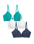 3pk Cotton Non Wired Full Cup T-Shirt Bra A-E