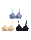 3pk Cotton Non Wired Full Cup T-Shirt Bra A-E
