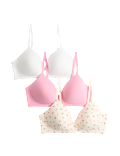 3pk Cotton Non Wired Full Cup T-Shirt Bra A-E