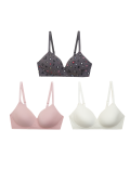 3pk Cotton Non Wired Full Cup T-Shirt Bra A-E