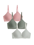 3pk Cotton Rich Non Wired T-Shirt Bras (A-E)