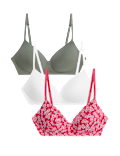 3pk Cotton Rich Non Wired T-Shirt Bras (A-E)