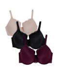 3pk Wired Full Cup Bras F-H