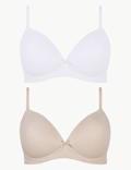 2 Pack Non-Wired Full Cup T-Shirt Bras AA-E
