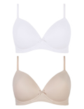 2 Pack Non-Wired Full Cup T-Shirt Bras AA-E