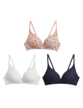 3pk Cotton Rich Non Wired T-Shirt Bras