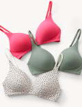 3pk Cotton Rich Non Wired T-Shirt Bras