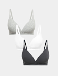 3pk Non Wired Plunge T-Shirt Bras A-E