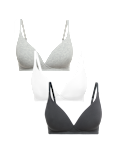3pk Non Wired Plunge T-Shirt Bras A-E