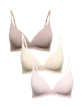 3pk Non Wired Plunge T-Shirt Bras A-E