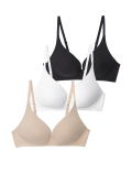 3pk Non Wired Plunge T-Shirt Bras A-E