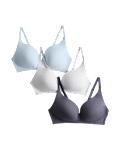 3pk Non Wired Plunge T-Shirt Bras A-E