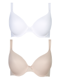 2 Pack Underwired Plunge T-Shirt Bras DD-G
