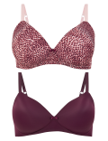2 Pack Non-Wired Padded Full Cup Bras A-DD
