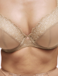 Daisy Embroidery Wired Plunge Bra F-H