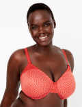 Spot Print Full Cup Minimiser Bra C-G