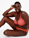 Spot Print Full Cup Minimiser Bra C-G