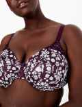 Leaf Print Non-Padded Minimiser Bra C-G
