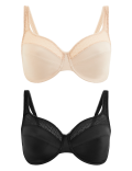 2pk Geometric Lace Minimiser Full Cup Bras