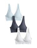 3 Pack Seamless V-Neck Crop Tops
